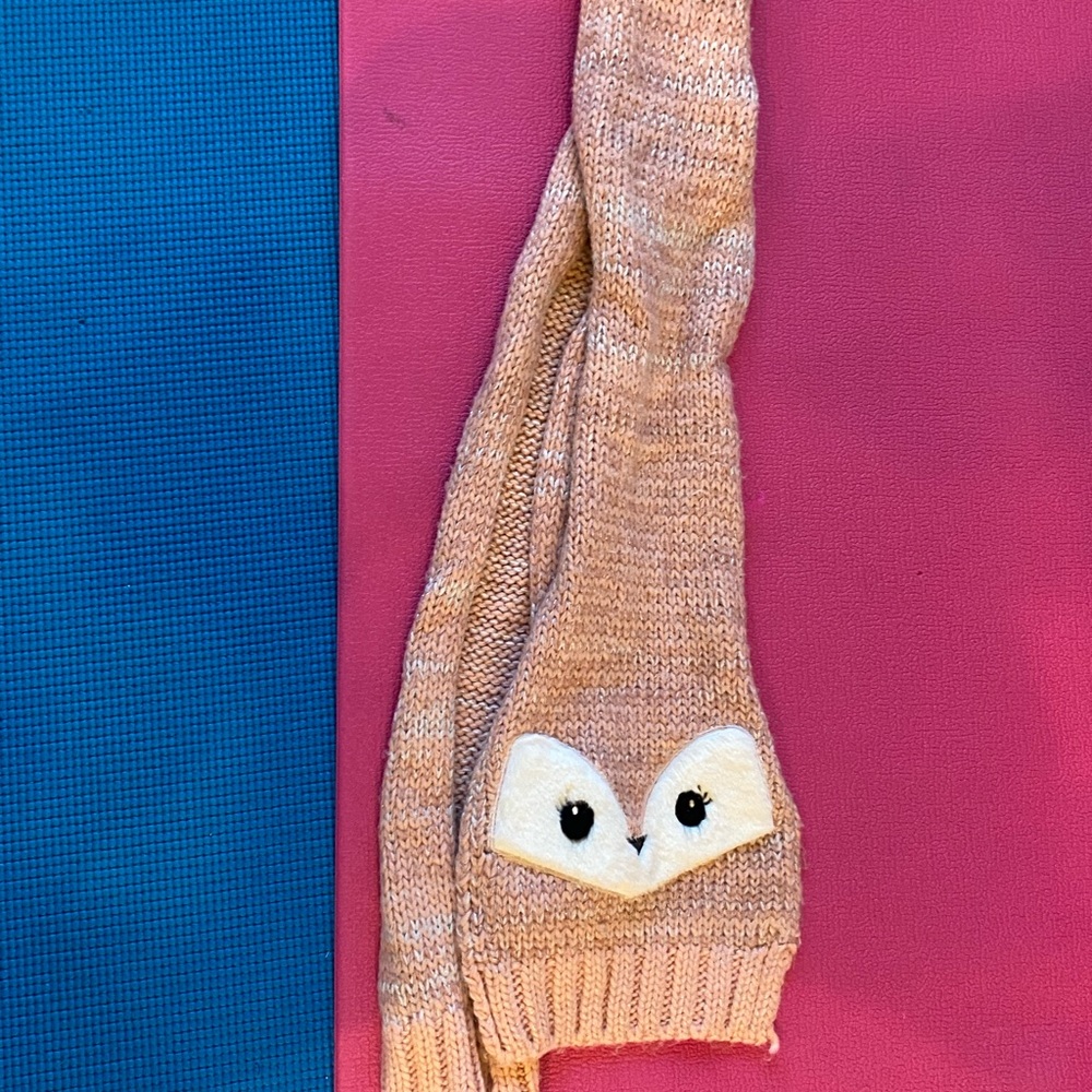 Adorable Pink Owl Knit Scarf for Kids